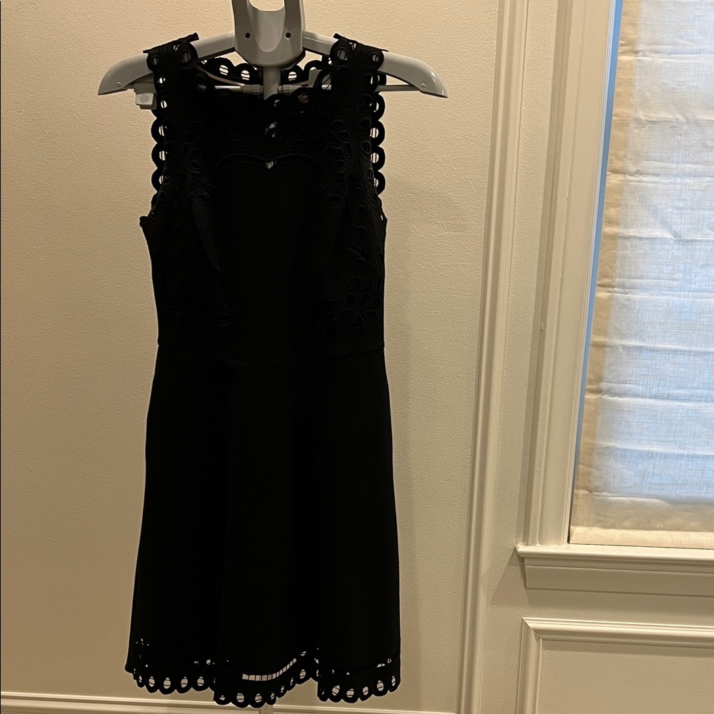 Ted Baker London Black Scalloped Sleeveless Dress
